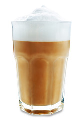 Coffee drink in glass on a white isolated background