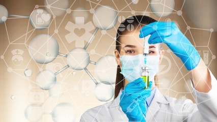 Biotech researcher research food chemistry experiment biorobotics
