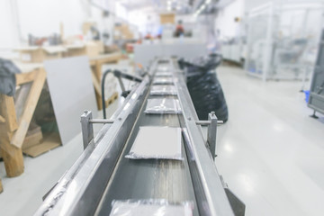 close up of production line carousel