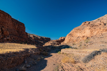 Hiking in the White Owl Canyon of Lake Mead National Recreation Area