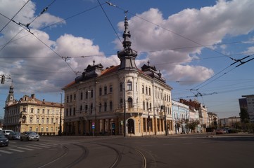 Fototapeta na wymiar Babos Palace - Building in the city center Cluj Napoca, Kolozsvar, Klausenburg, Transylvania, Romania