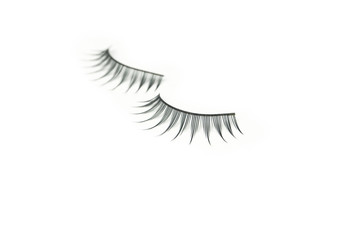 makeup false eye lashes on white background 