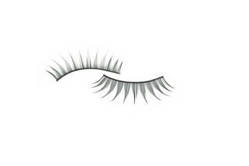 makeup false eye lashes on white background 