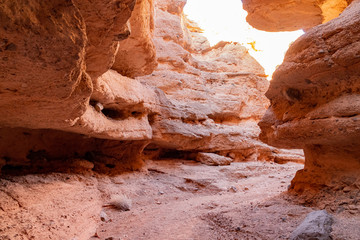 Hiking in the White Owl Canyon of Lake Mead National Recreation Area
