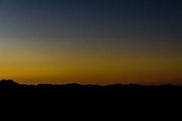 Sunset in arabian desert not far from the Hurghada city, Egypt