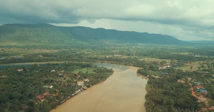 Aerial drone tour of Kampot and Kep in Cambodia