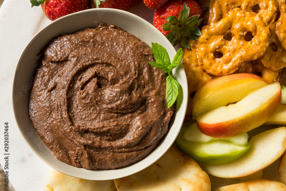 Poster homemade chocolate dessert hummus dip