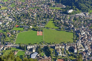 aerial view of the interlaken city