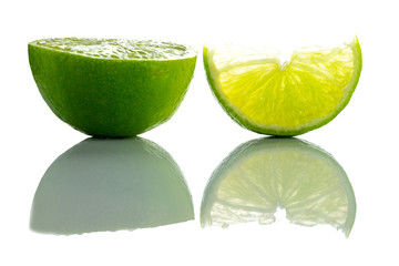 Fototapeta na wymiar Lime juice. Raw green fruit lemon. Citrus background