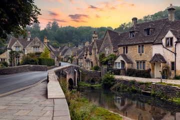 Fototapeta na wymiar Castle Combe village within the Cotswolds Area in Wiltshire, England