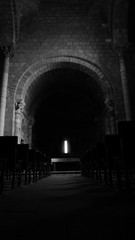 Church alcove with lighting opening in Black & White