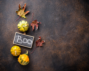 Halloween background with text Boo