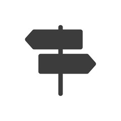 Signpost icon vector. Road sign icon flat