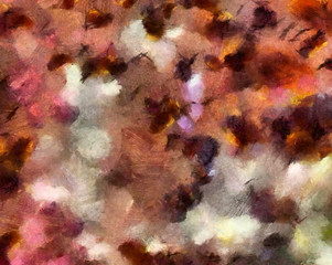 Grunge close up oil painting background. Simple design pattern. Drawn texture. Graphic template for wallpaper or different digital products creation. Macro paint strokes.