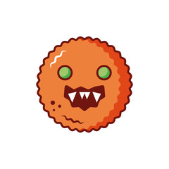 delicious cookie with halloween decoration