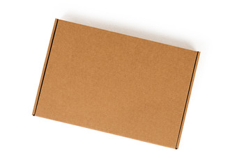 empty cardboard box isolated on white background