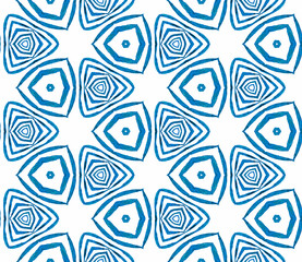 Blue tropical seamless pattern. Hand drawn waterco