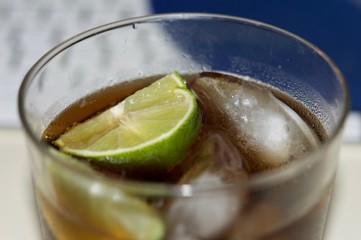 Gin and lime cola