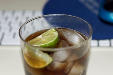 Gin and lime cola