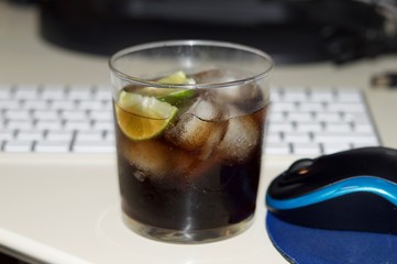Gin and lime cola
