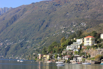 Ascona at the lake maggiore on a sunny day