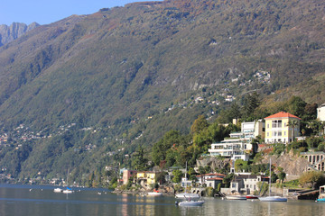 Obraz premium Ascona at the lake maggiore on a sunny day