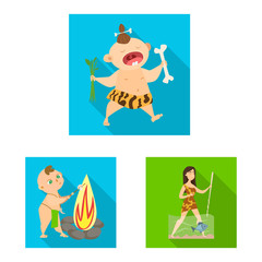 Fototapeta premium Vector design of evolution and prehistory sign. Collection of evolution and development stock vector illustration.
