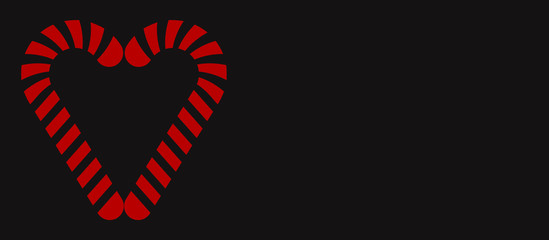 Christmas illustration with candies canes on dark background