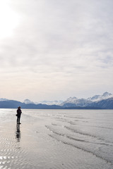 Girl on Winter Beach 