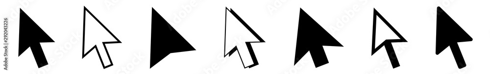 Fototapete Cursor | Mouse Arrow Icon | Computer Mouse Pointer | Click Variations