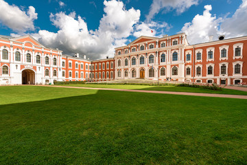Fototapeta na wymiar Jelgava Palace is the largest Baroque-style palace in the Baltic states, Nowadays Latvia University of Agriculture. Photo taken from court side.