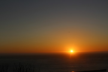 Beautiful golden sunrise, orange color  