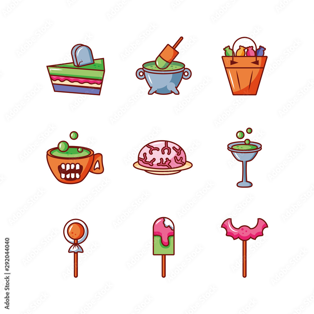 Poster bundle halloween with set icons