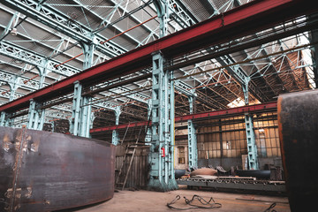 Dirty and old but still functioning metal works, old fashioned, factory