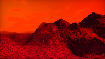 space landscape of the red planet, Mars