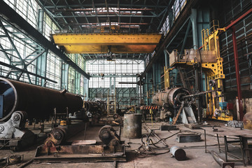 Dirty and old but still functioning metal works, old fashioned, factory