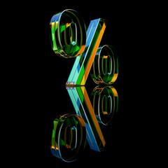 Percentage banner. Ideal for commercial advertising. 3d rendering - illustration