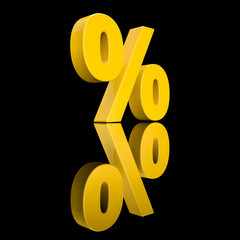 Percentage banner. Ideal for commercial advertising. 3d rendering - illustration