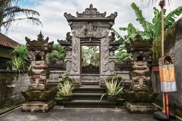 Traditional entrance gate in balinese house