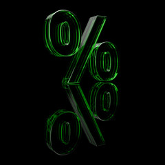 Percentage banner. Ideal for commercial advertising. 3d rendering - illustration