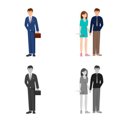 Isolated object of character and avatar logo. Set of character and portrait stock symbol for web.