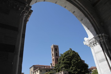 Lucca in Tuscany Italy, panorama and city views