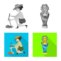 Isolated object of story and items icon. Collection of story and attributes vector icon for stock.