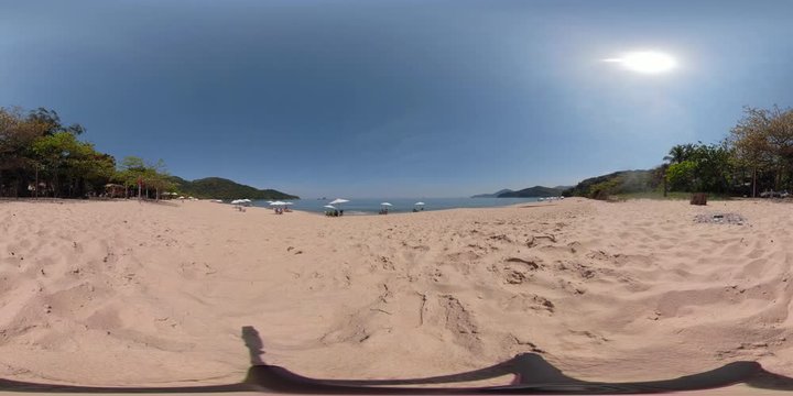 Panoramic video of Toc Toc beach in Sao Sebasti&atilde;o Brazil.