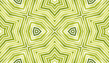 Obraz premium Green Geometric Watercolor. Delicate Seamless Patt