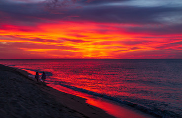 Hawaiian Sunset sky at the Beach