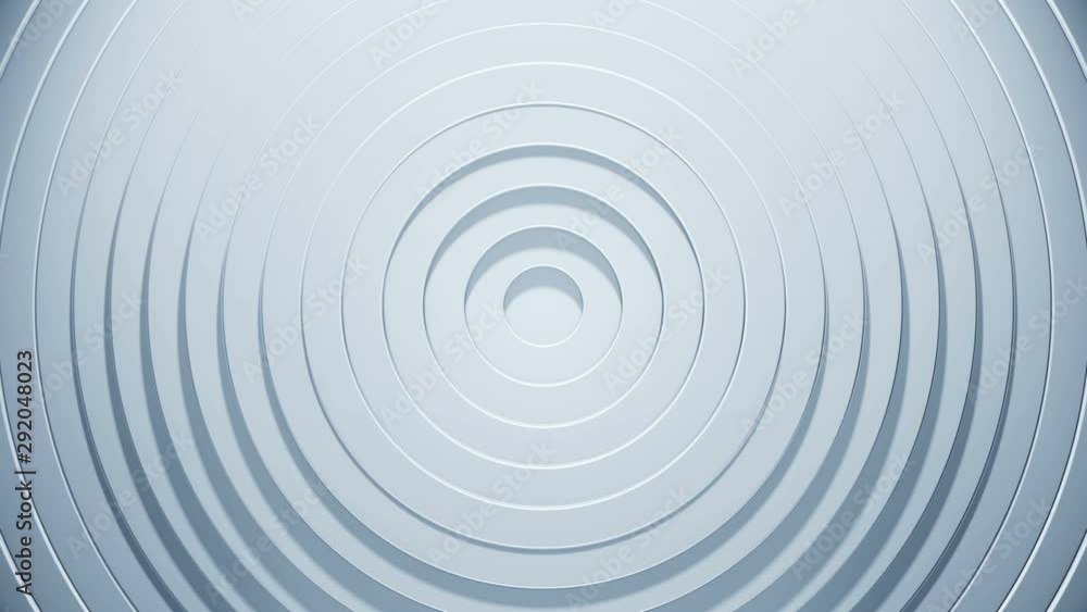 Poster 3d circles pattern with blinds effect. white clean rings animation. abstract background for business