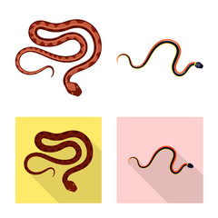 Vector illustration of mammal and danger symbol. Set of mammal and medicine stock symbol for web.