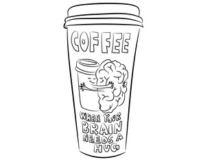 cup, coffee, brain,