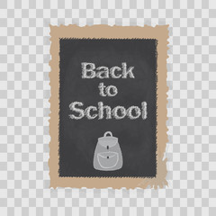 School supplies on chalkboard background. Back to school.